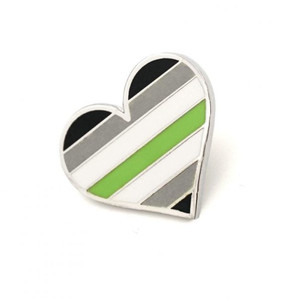 Agender Flag Heart Pin Discount