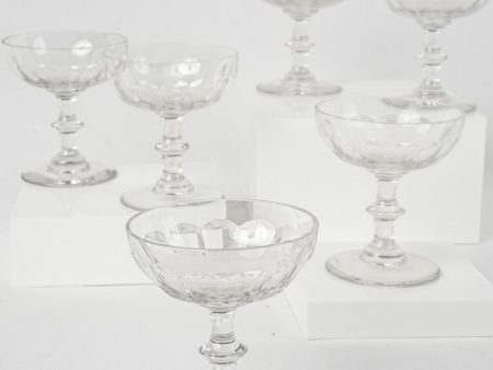 5 antique crystal Champagne coups Online