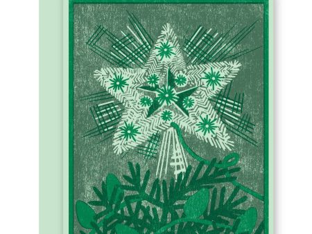 Tinsel Tree Topper Letterpress Card - Set of 6 Hot on Sale